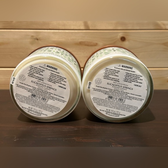 Two brand new eucalyptus springs bath and body works candles - Picture 4 of 5